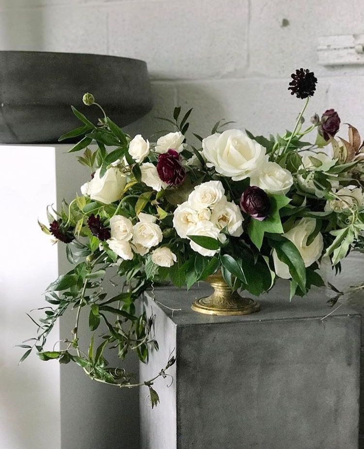 Midnight Garden arrangement with dark blooms and greenery