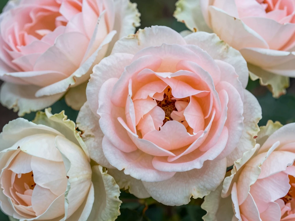 Garden Roses in soft pink and cream tones