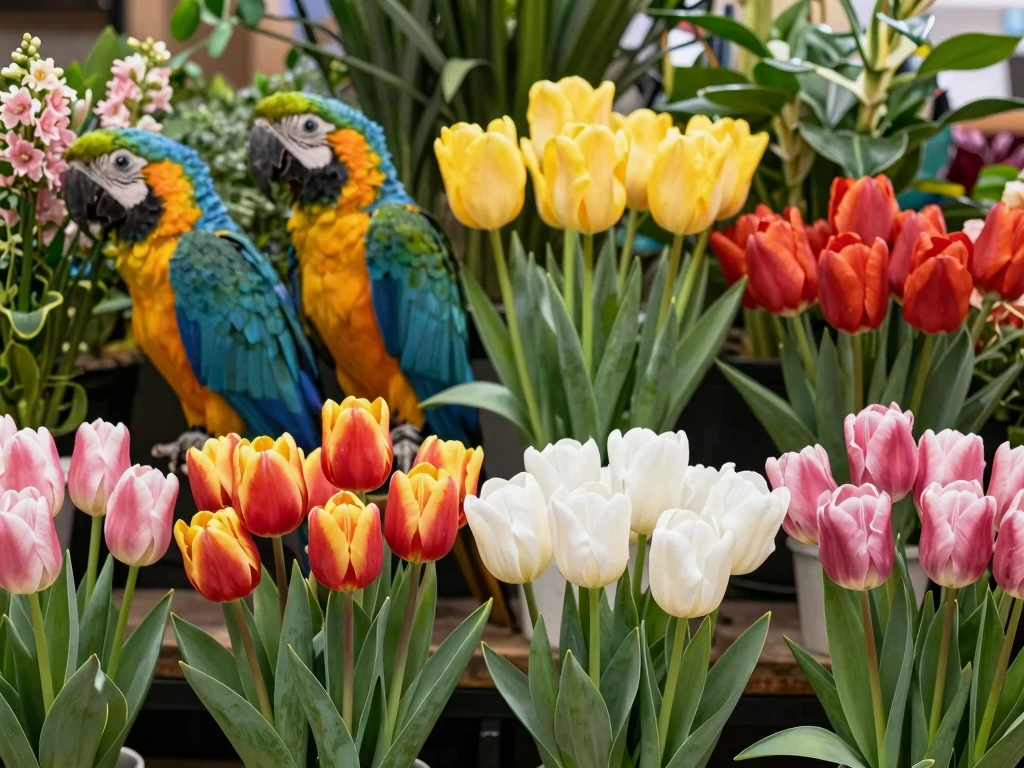 Tulip Symphony arrangement with mixed tulip varieties