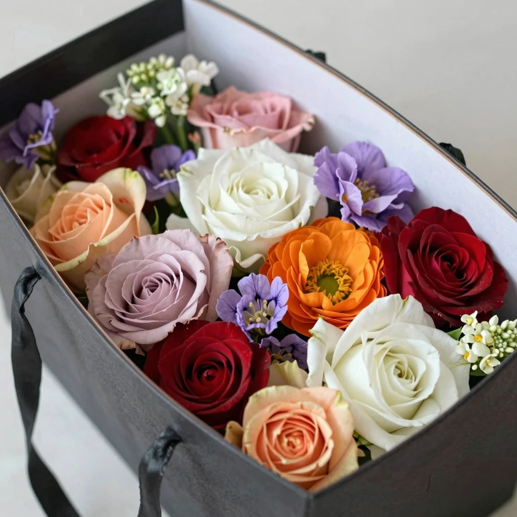 Subscription flower delivery box with fresh blooms